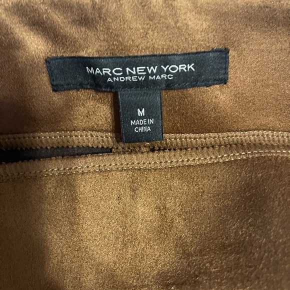 Marc New York Andrew Marc Cognac Vegan Suede Pencil Skirt - Picture 3 of 5